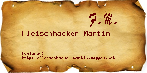 Fleischhacker Martin névjegykártya