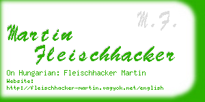 martin fleischhacker business card